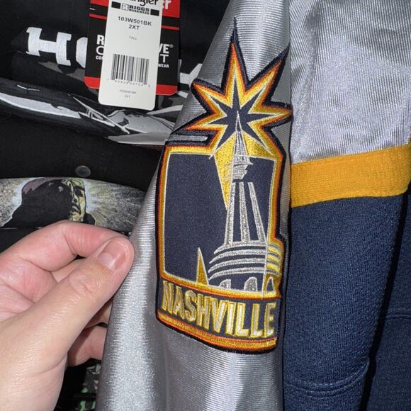 Vintage 90s Starter NHL Nashville Predators Embroidered Hockey Jersey Size L - Picture 3 of 7